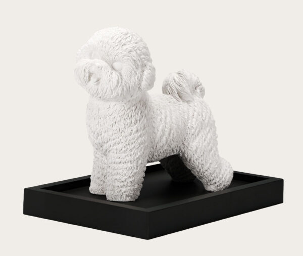 Small dog pet bichon fringe urn