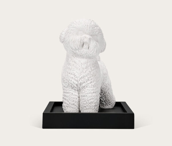 Small dog pet bichon fringe urn