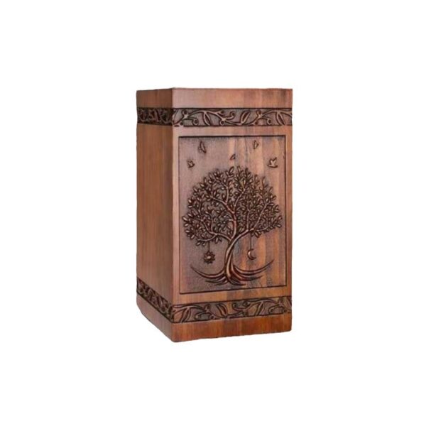 Hand-Carved Personalized Wooden Cat Urn