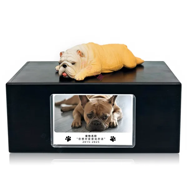 French Bulldog Dog Dog Sculpture Urn With Picture