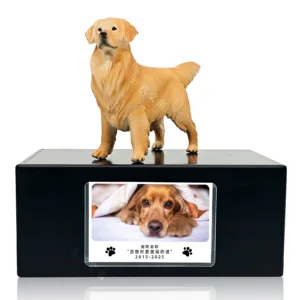 Dog Sculpture Urn With Picture