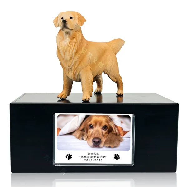 Dog Sculpture Urn With Picture