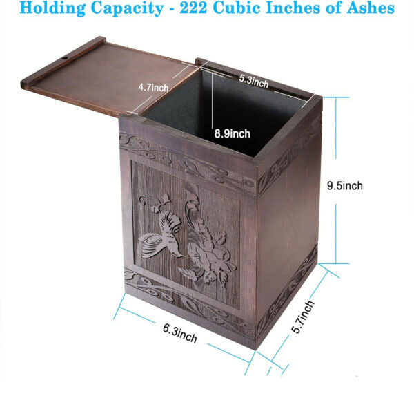 Hand-Carved Personalized Wooden Cat Urn