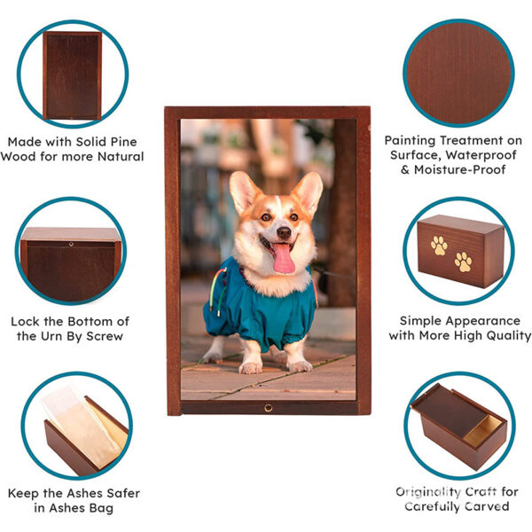 Wooden Paw Print Dog Urn