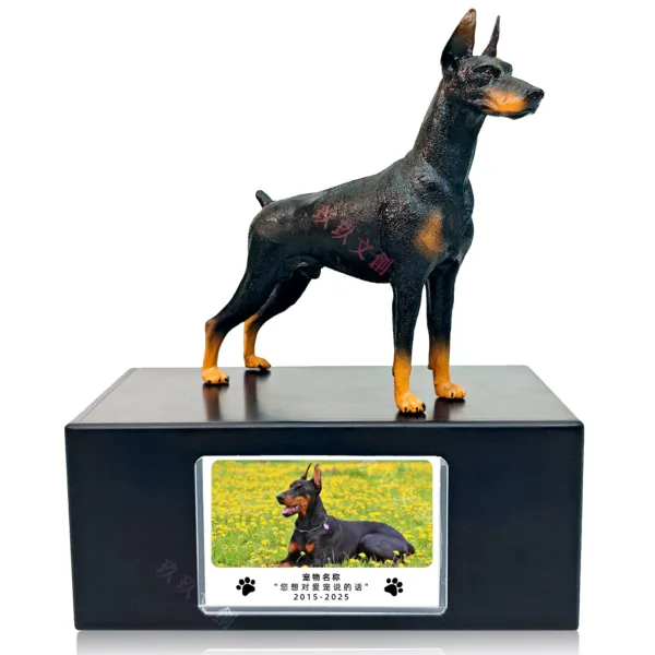 Doberman Pinscher Large Dog Urn With Picture
