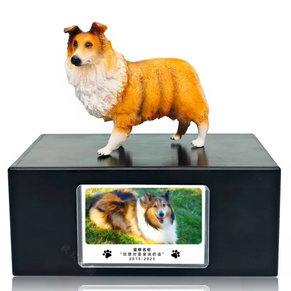 Large Dog Urn With Picture
